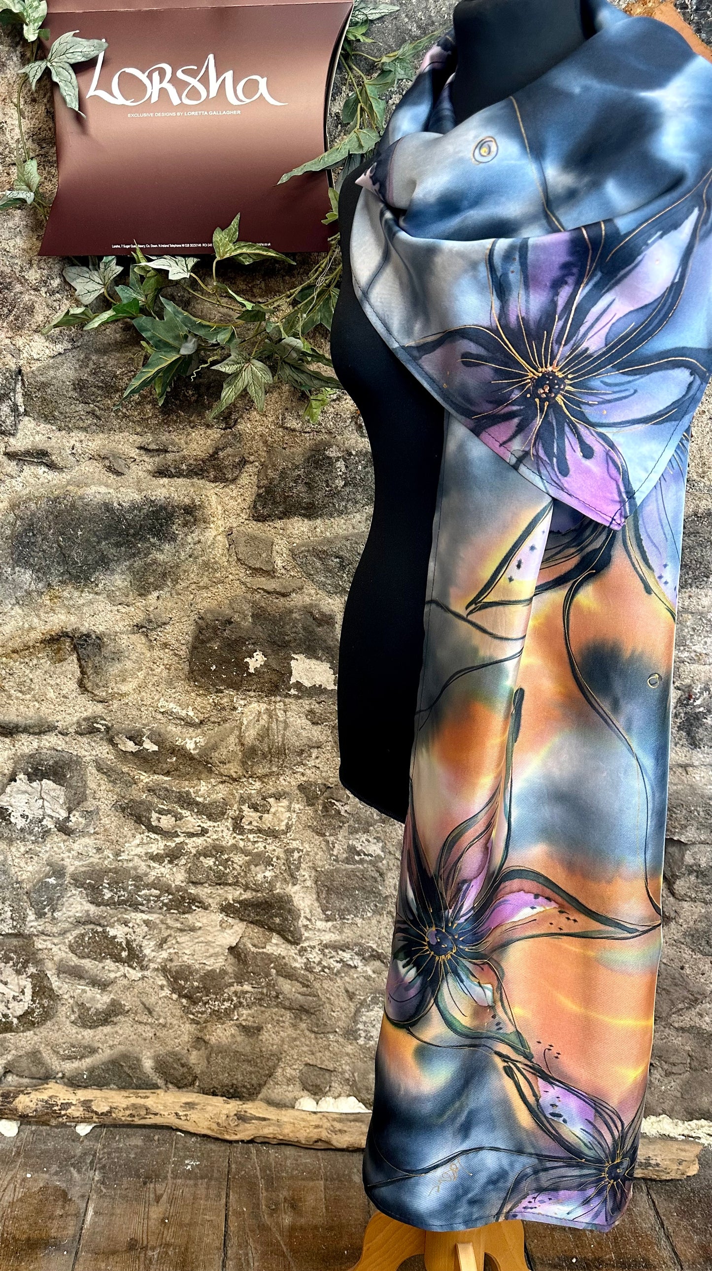 Lorshadesign Handpainted silk scarf collection