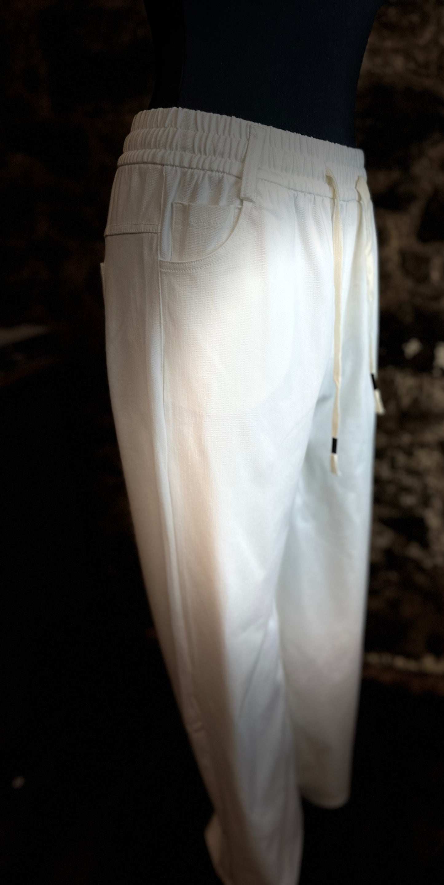 “Yvette “ ivory straight leg Italian trouser