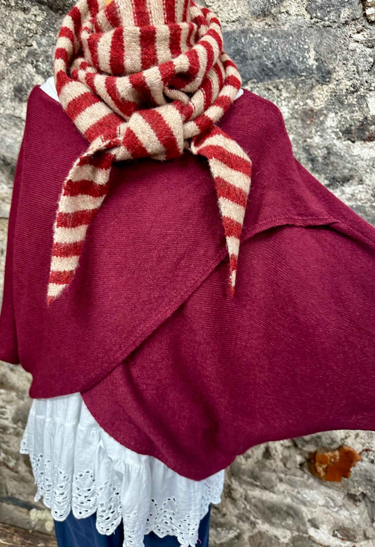 Sadie Bordeaux crossover knit