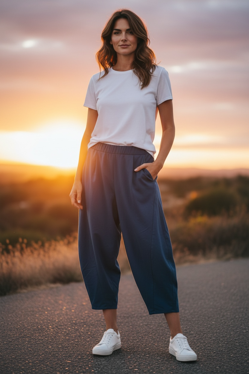 “Lottie “ebony black Italian cocoon pants