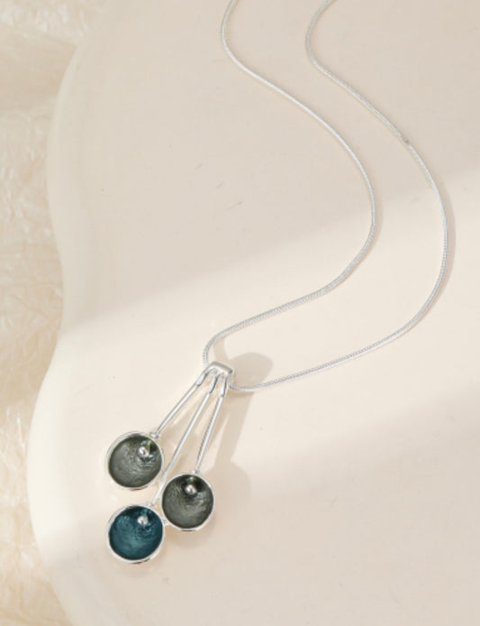 Statement style gift boxed teal neckpiece ( matching earrings available)