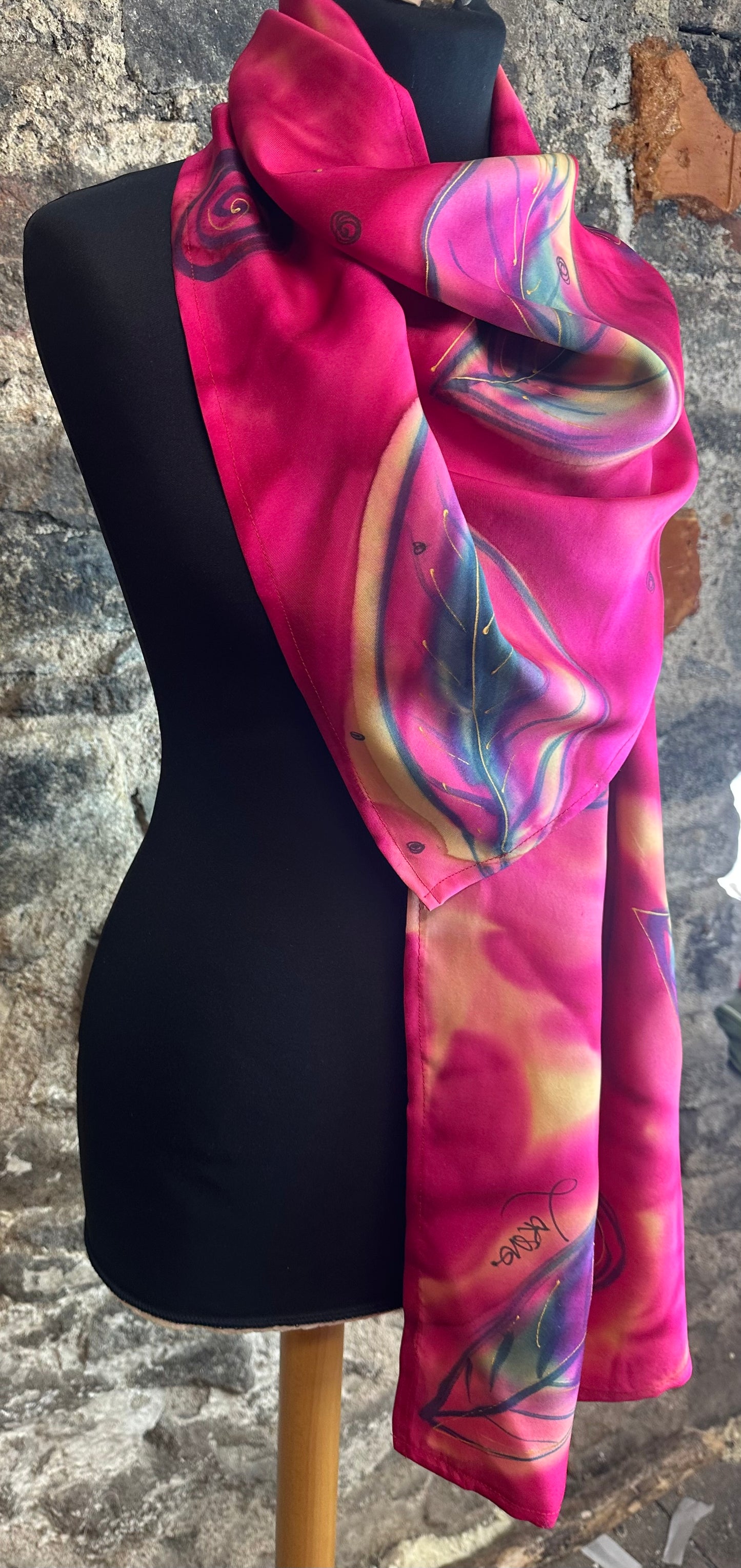 Lorshadesign hand painted silk scarf collection