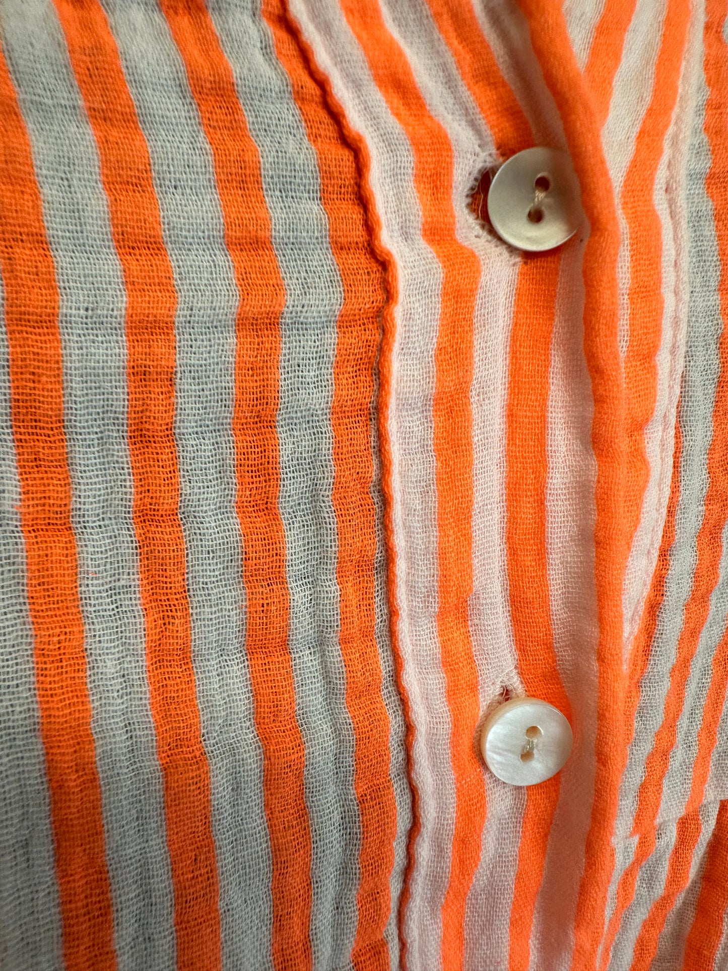 “Jennie “ tangerine neon and cream stripe Italian tunic