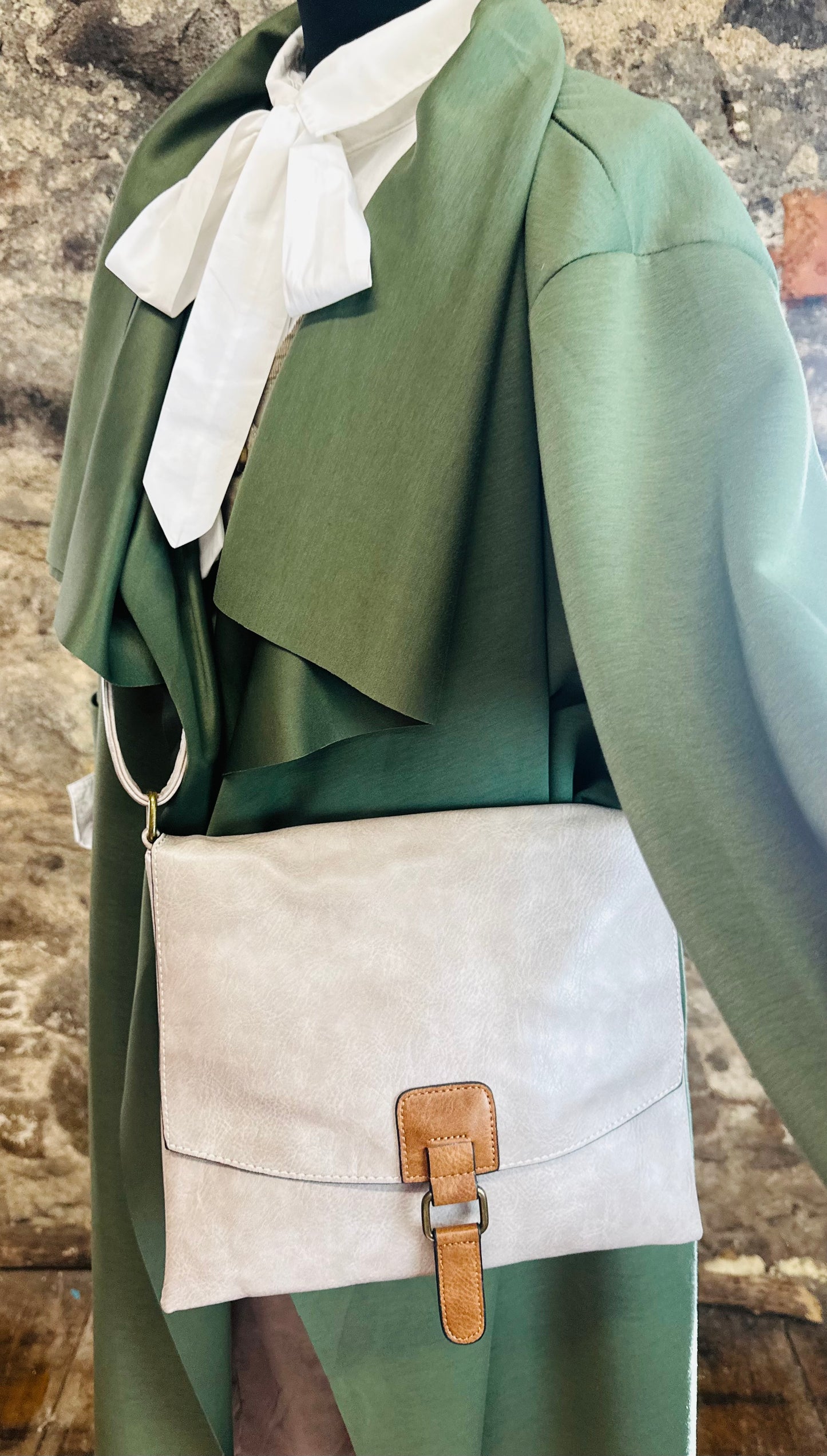 Olivia forest green Italian waterfall jacket