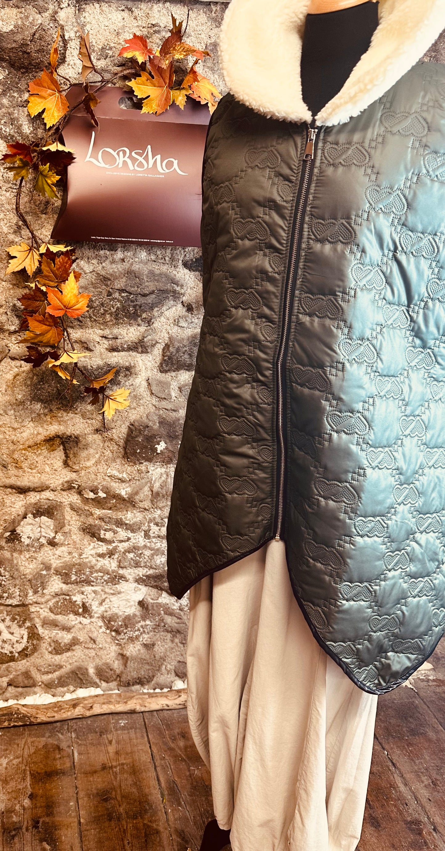 “Jennie “ forest green Italian gilet