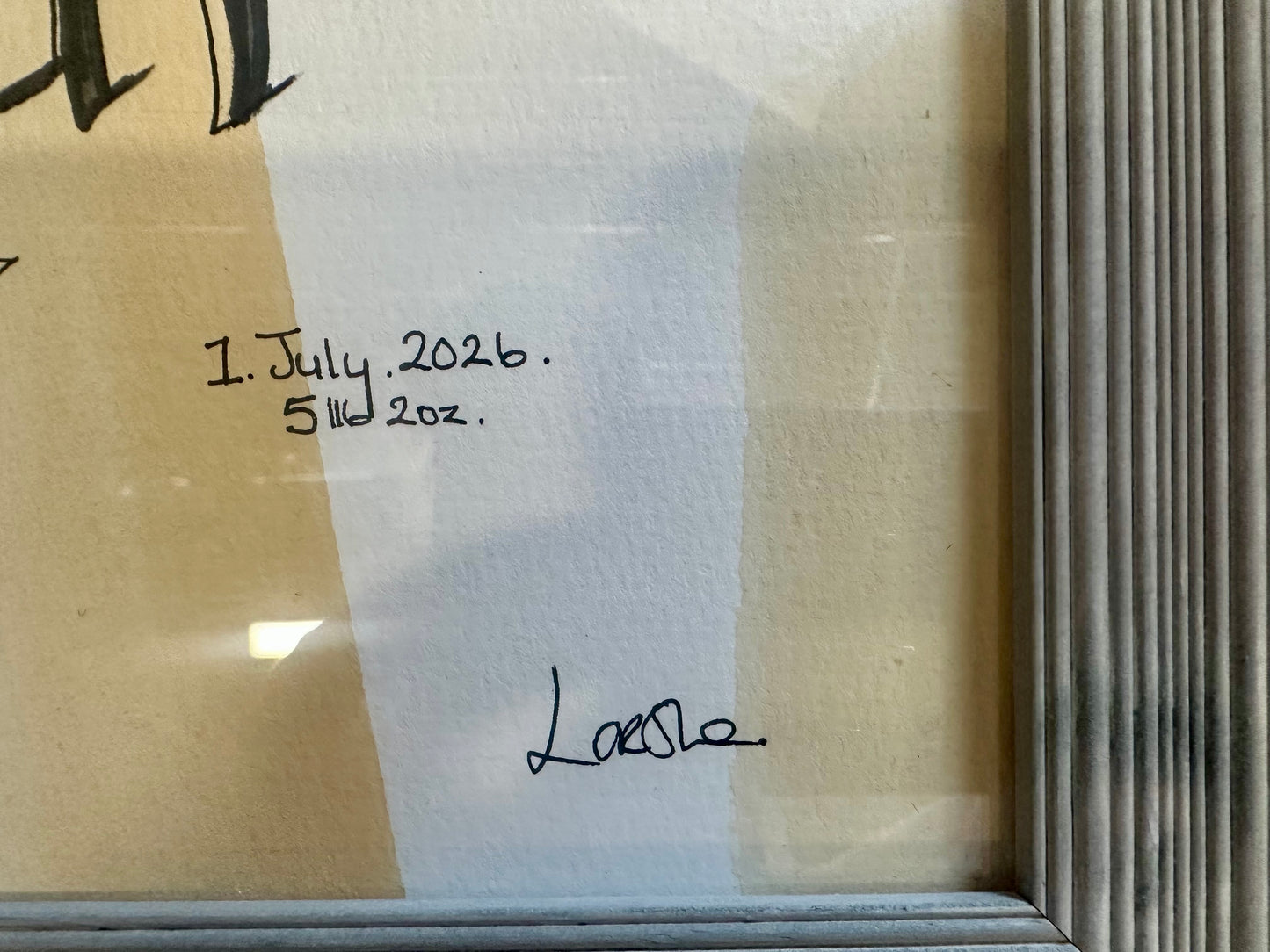 Personalised naming frame