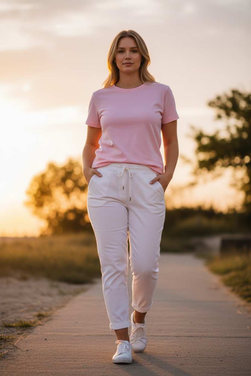 “Shelly “ white stretch cotton Italian trouser