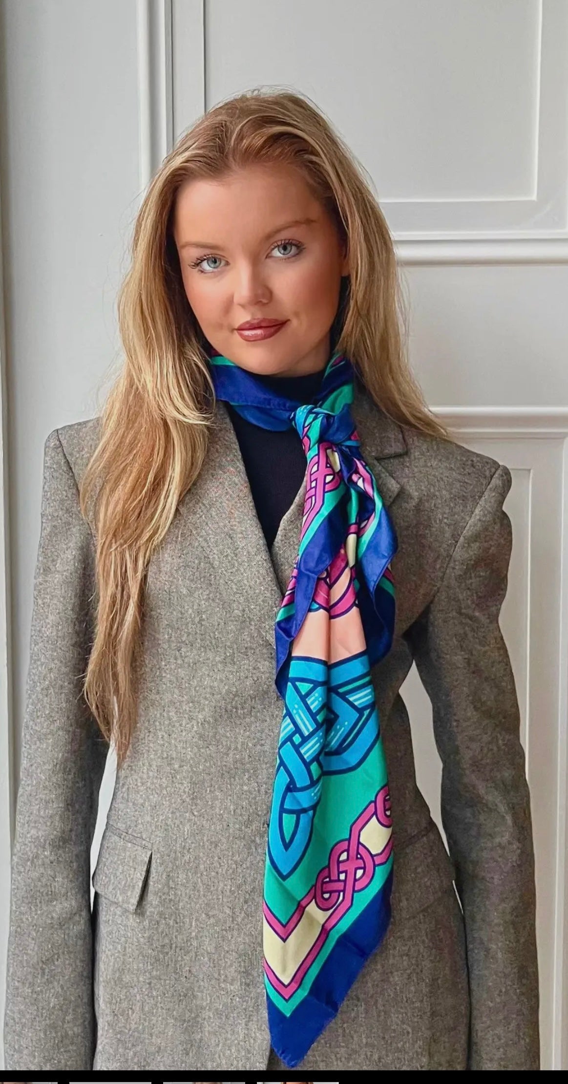 Maeve Poly silk trinity heritage square scarf