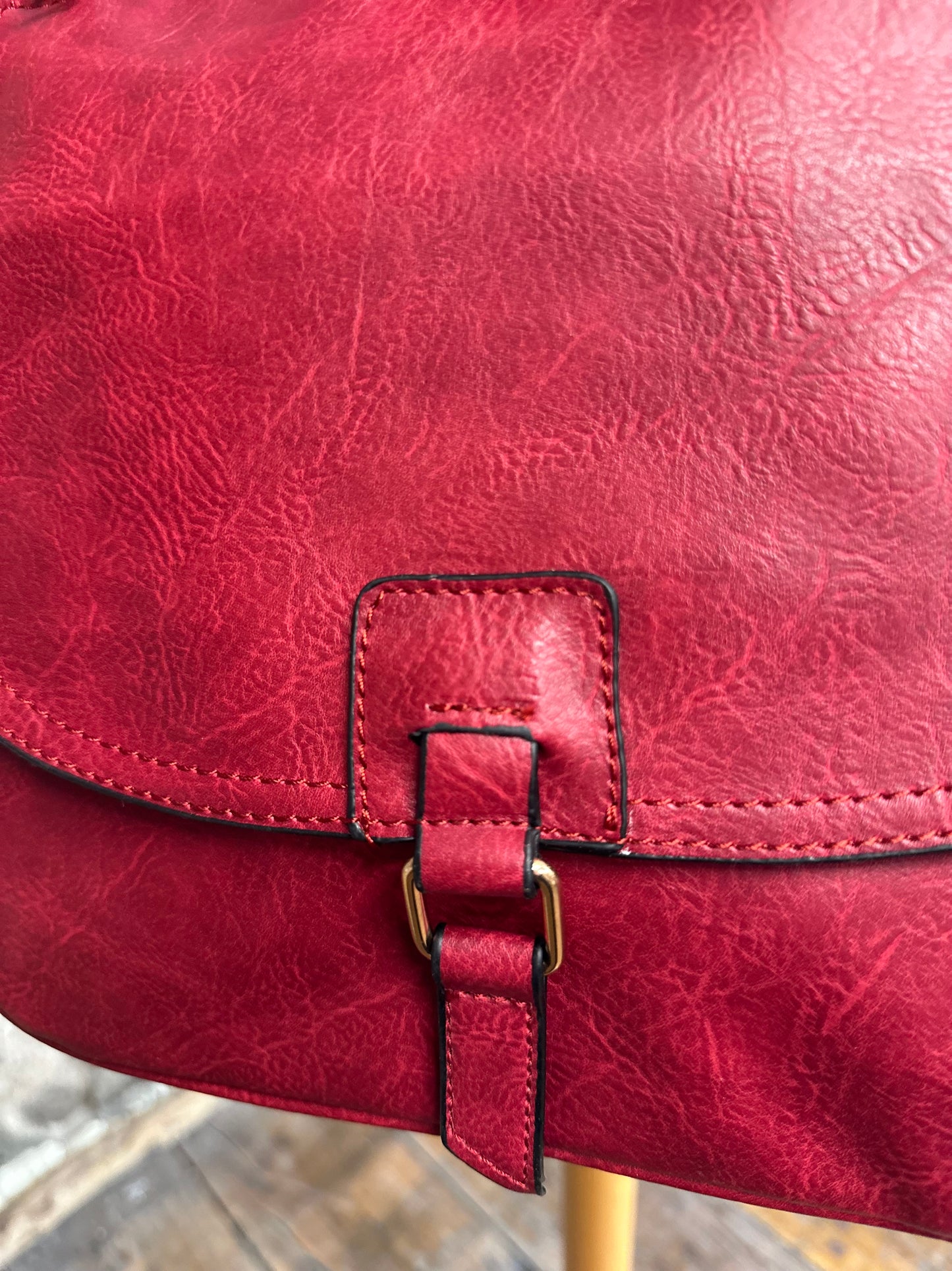 “Annie “ raspberry vegan satchel bag