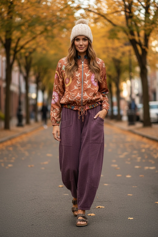 “Ellis “ rust print Italian light weight bomber