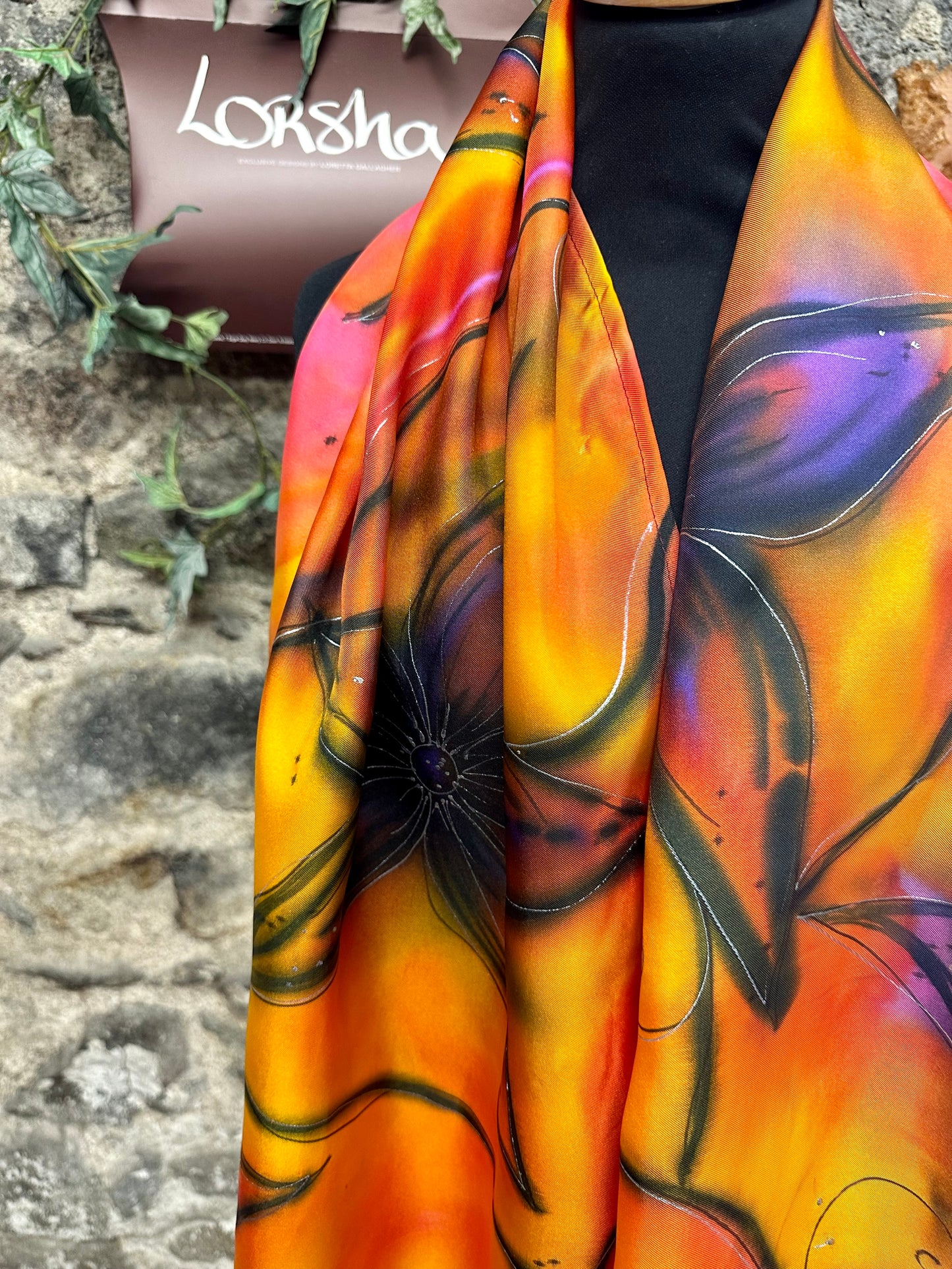 Lorshadesign Handpainted silk scarf collection