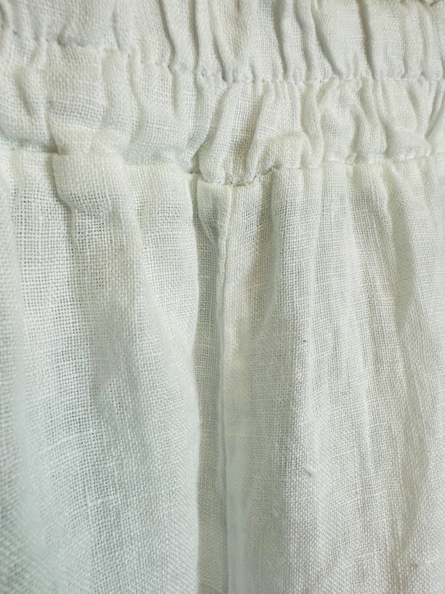 “Sam “ white Italian linen deep pocket cullottes