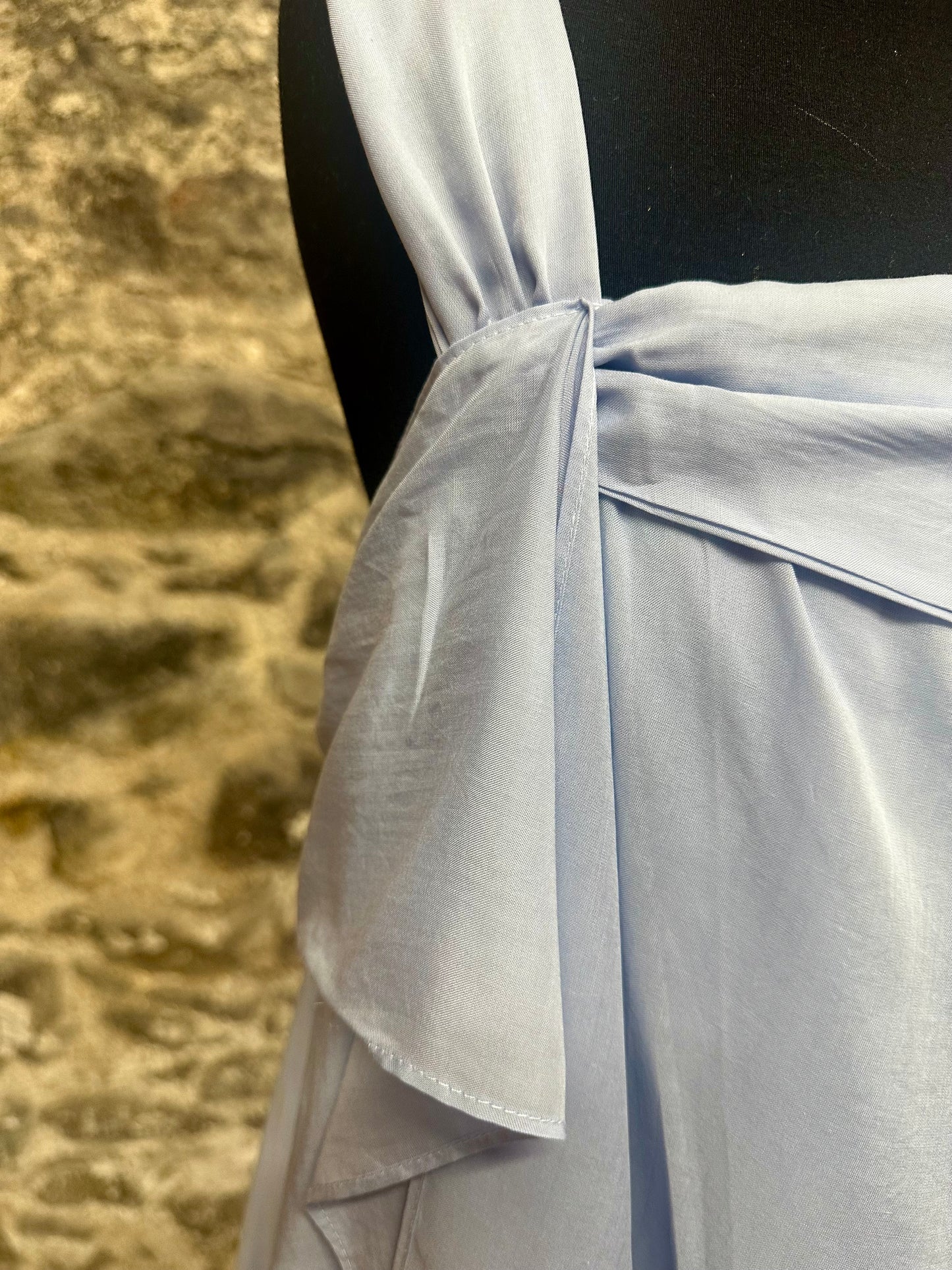 “Marguerite”powder blue Italian cotton lined dress