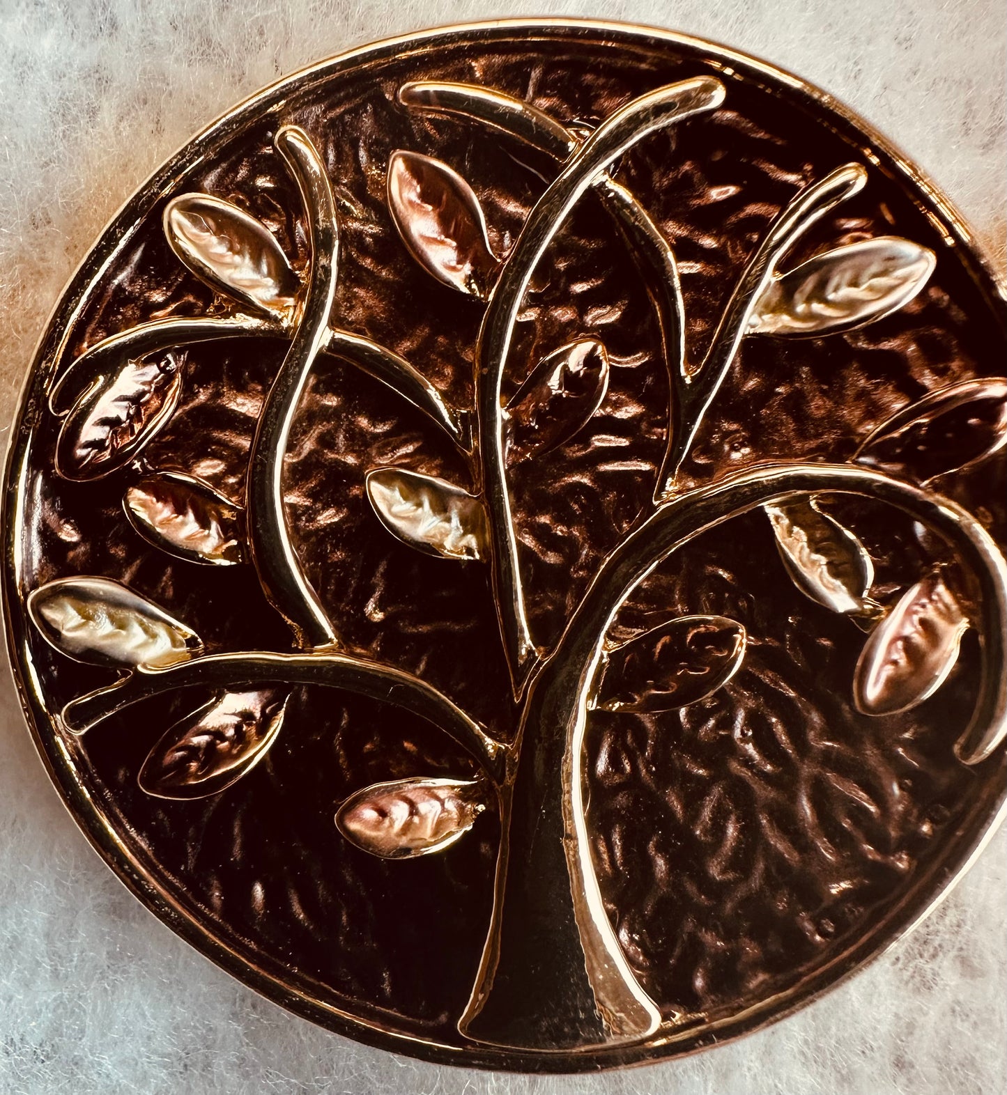 “ tree of life “ Magnetic brooch pin dark copper