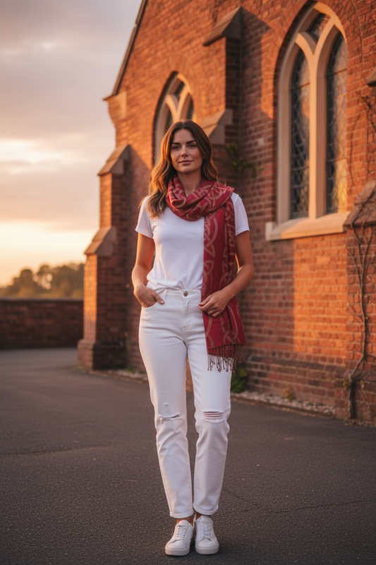 Terrocata heritage Irish designed knotwork pashmina