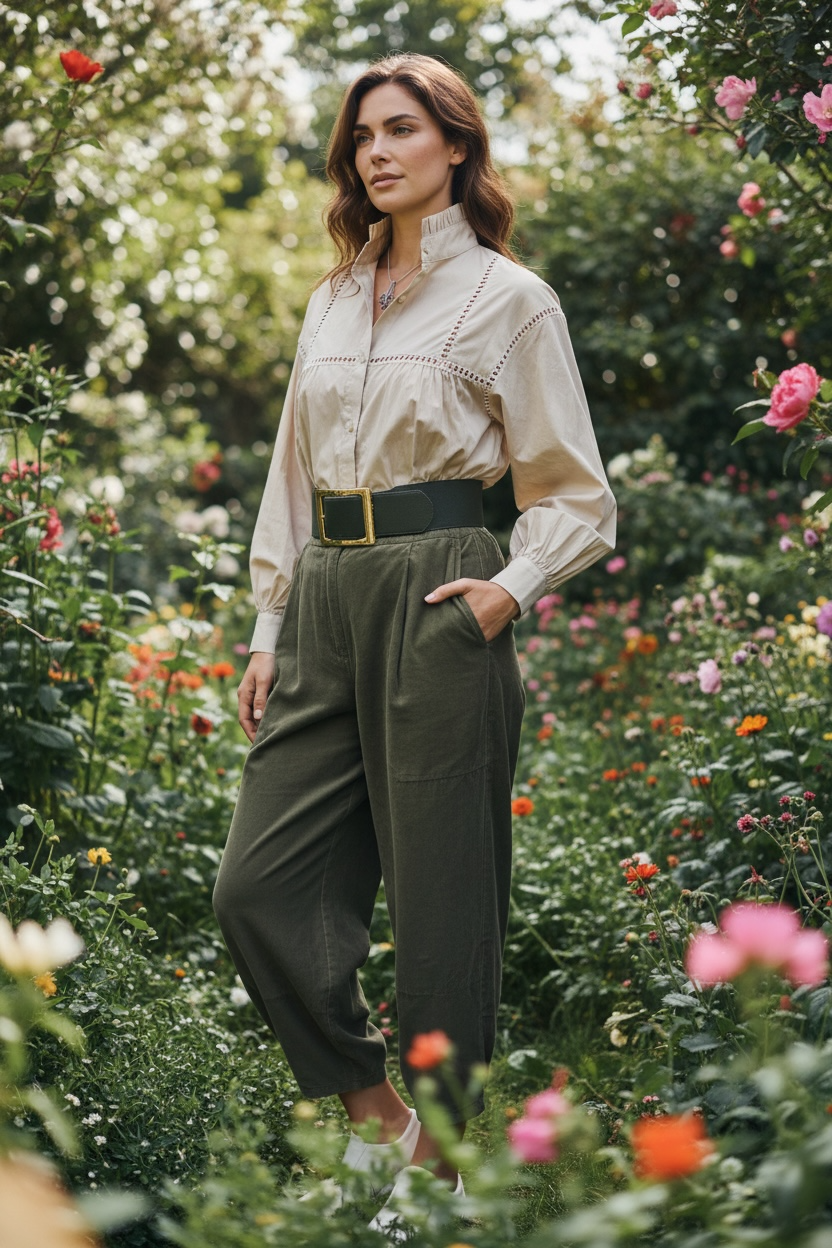 “Toni “ sage forest green Italian pin corduroy cocoon cullottes