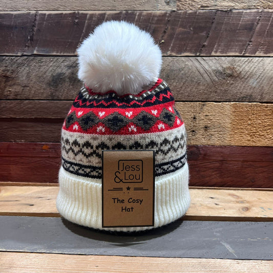 Cream Nordic cosey hat