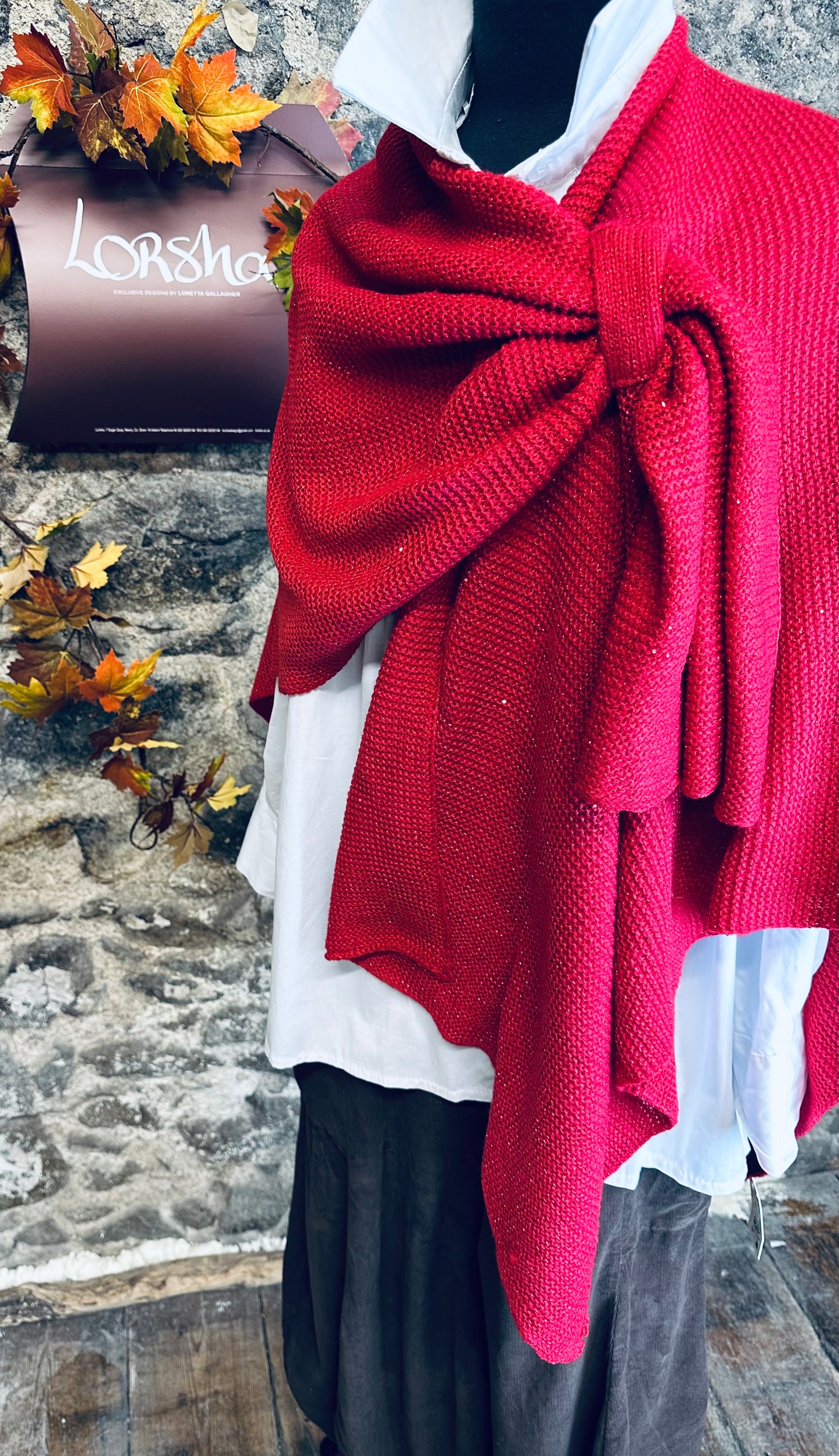 “Ettie” ruby knit wrap