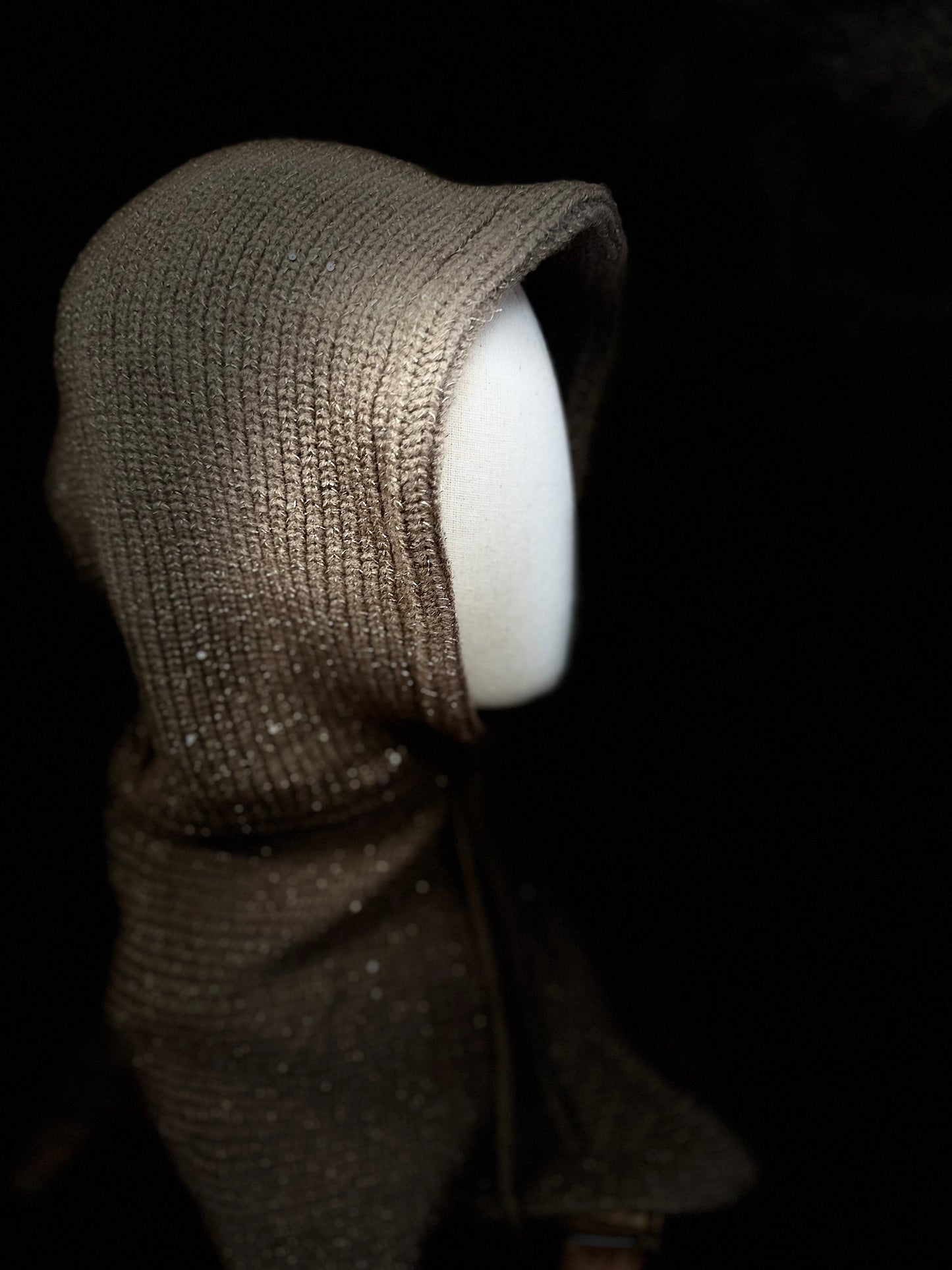 “Claudia “ mocha hood snoods