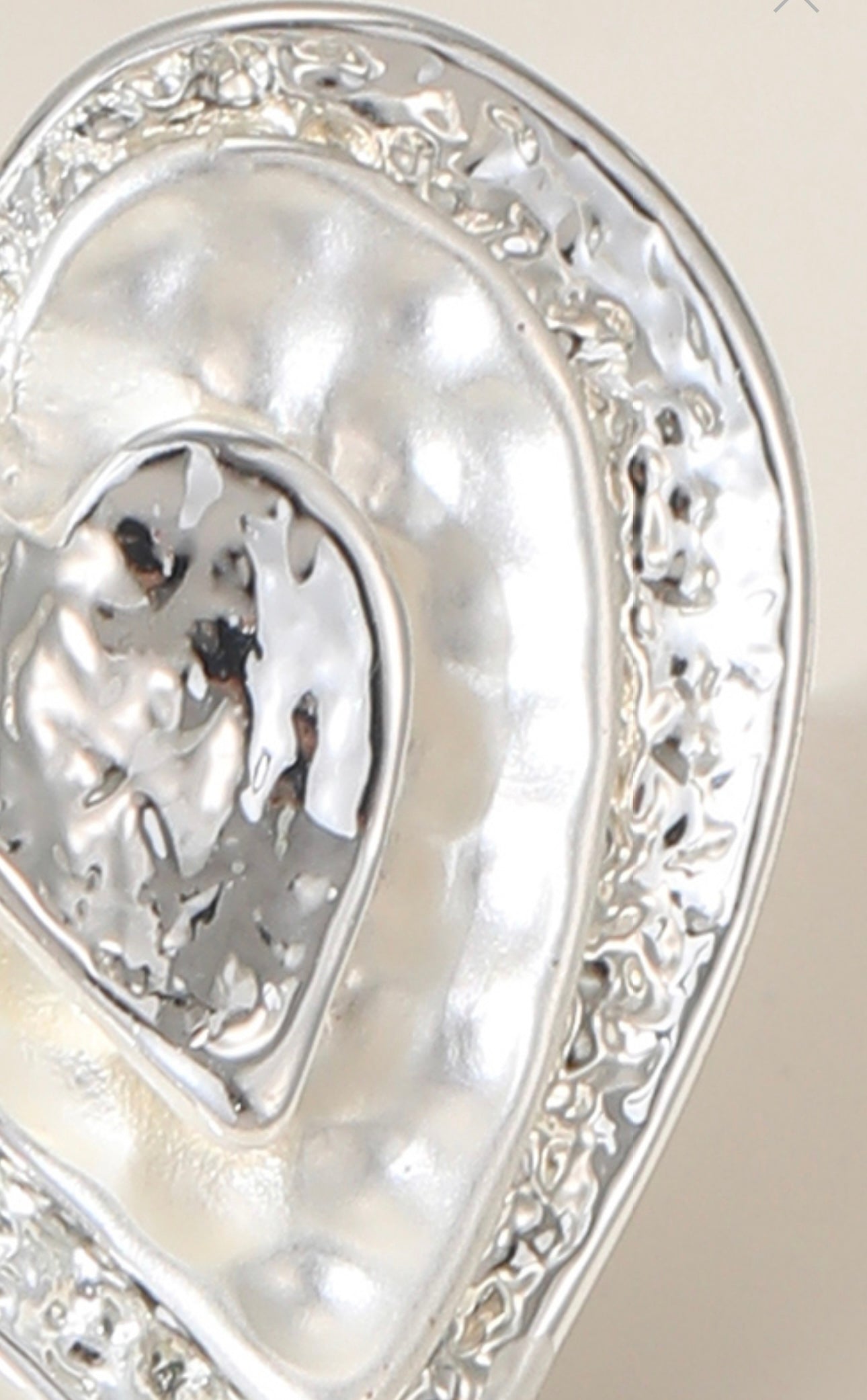 Beautiful subtly silver plated heart earrings