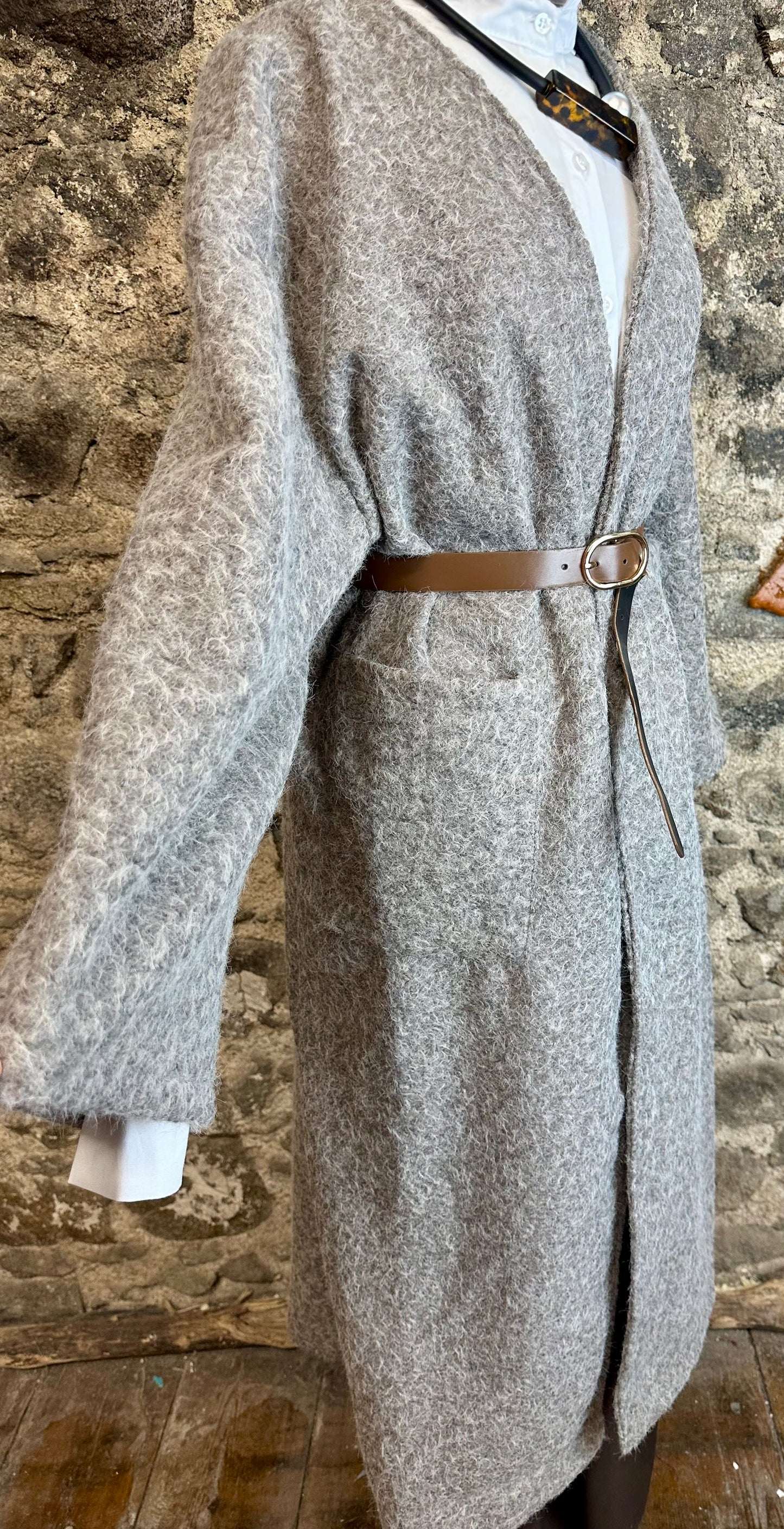 “Kiera “mocha Italian super cosey full length kimono shacket