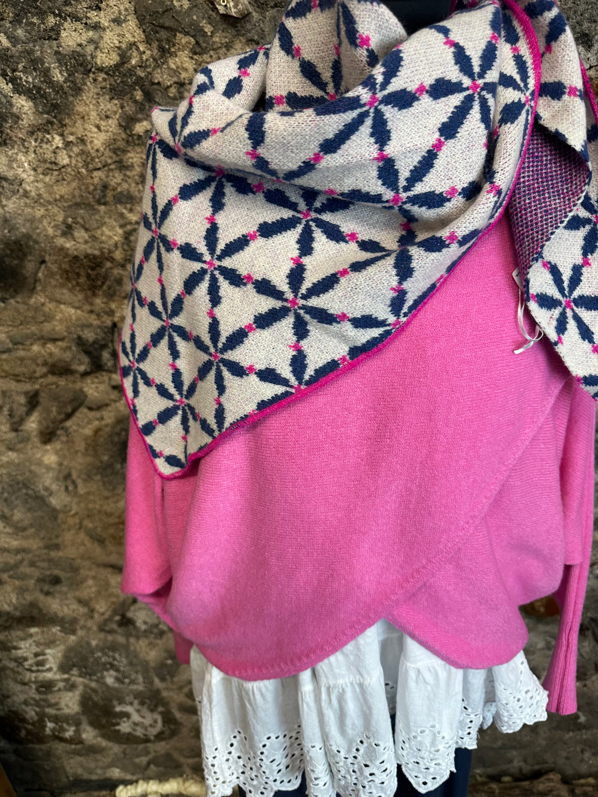 “Sadie “ sugar pink Italian crossover knit