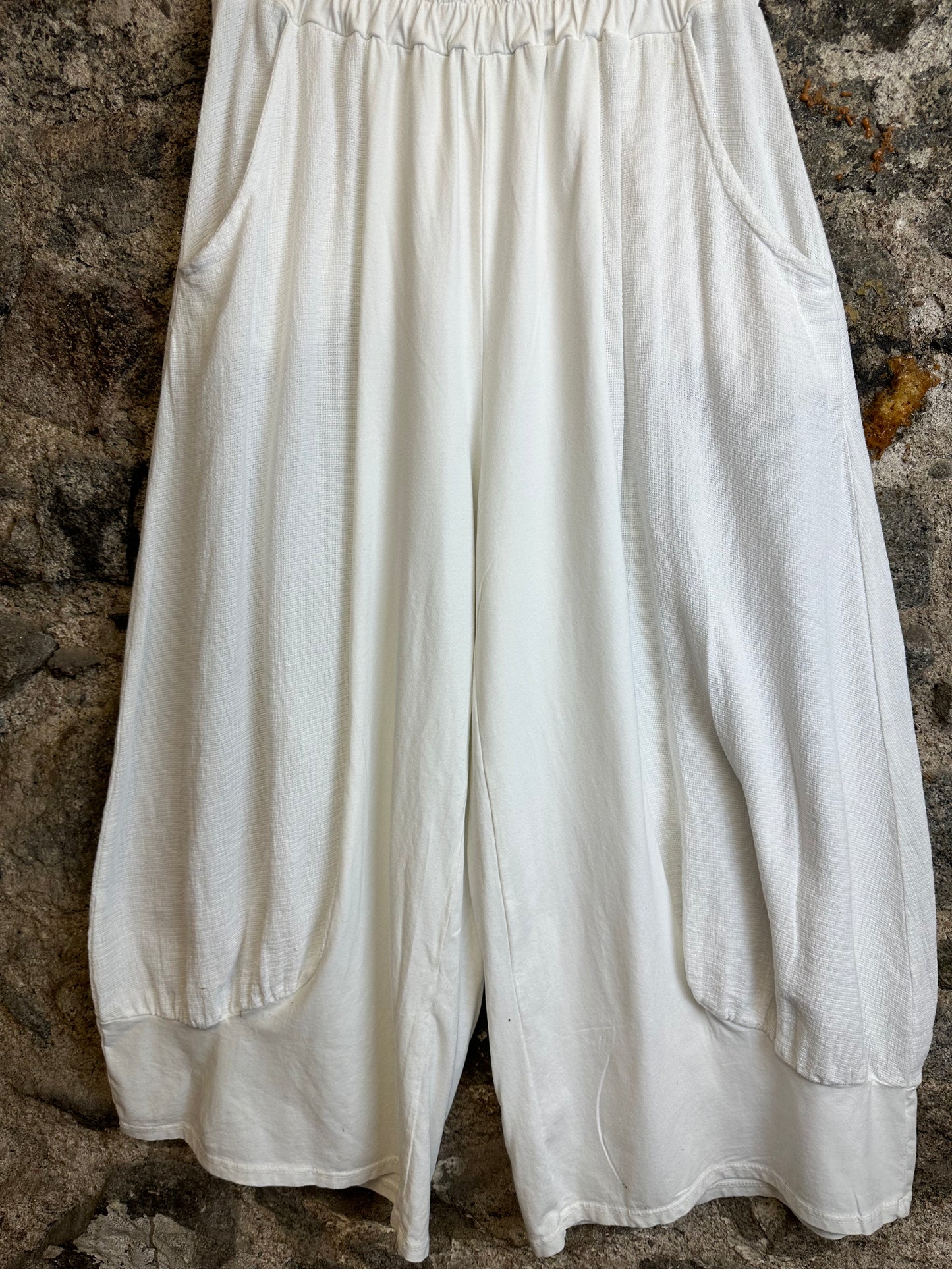 “Florence “ white Italian linen and cotton look culottes