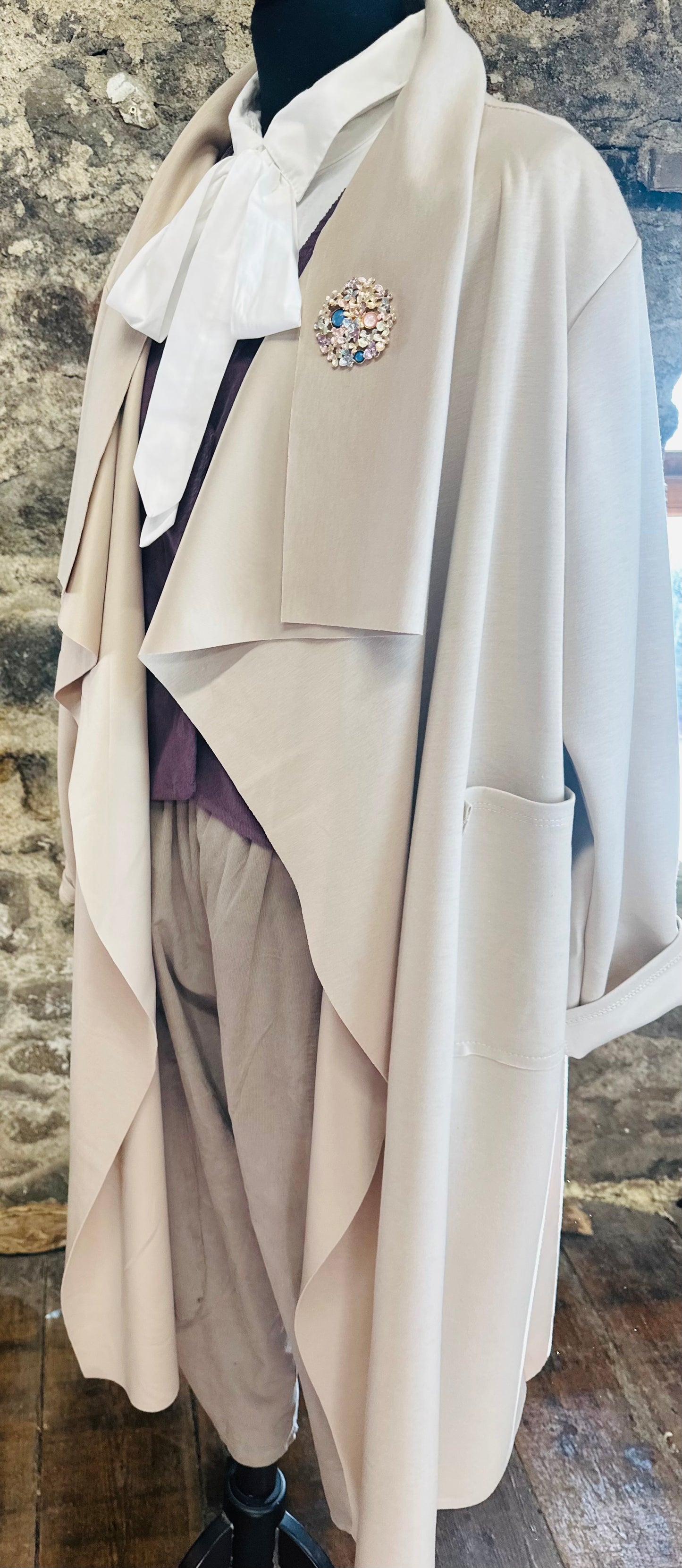 Olivia .. buttermilk Italian waterfall jacket