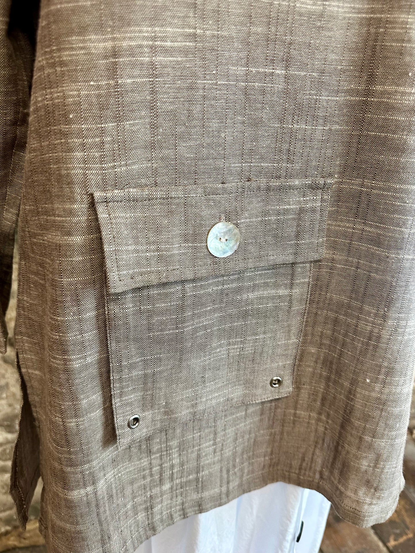 “Ava” coco Italian linen mix tunic