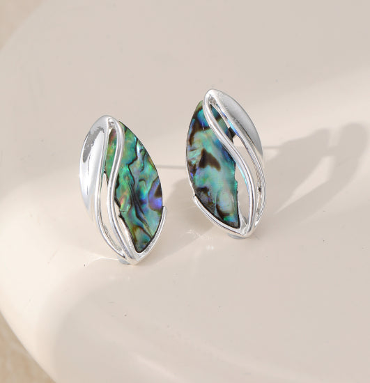Ocean drop oval stud earrings