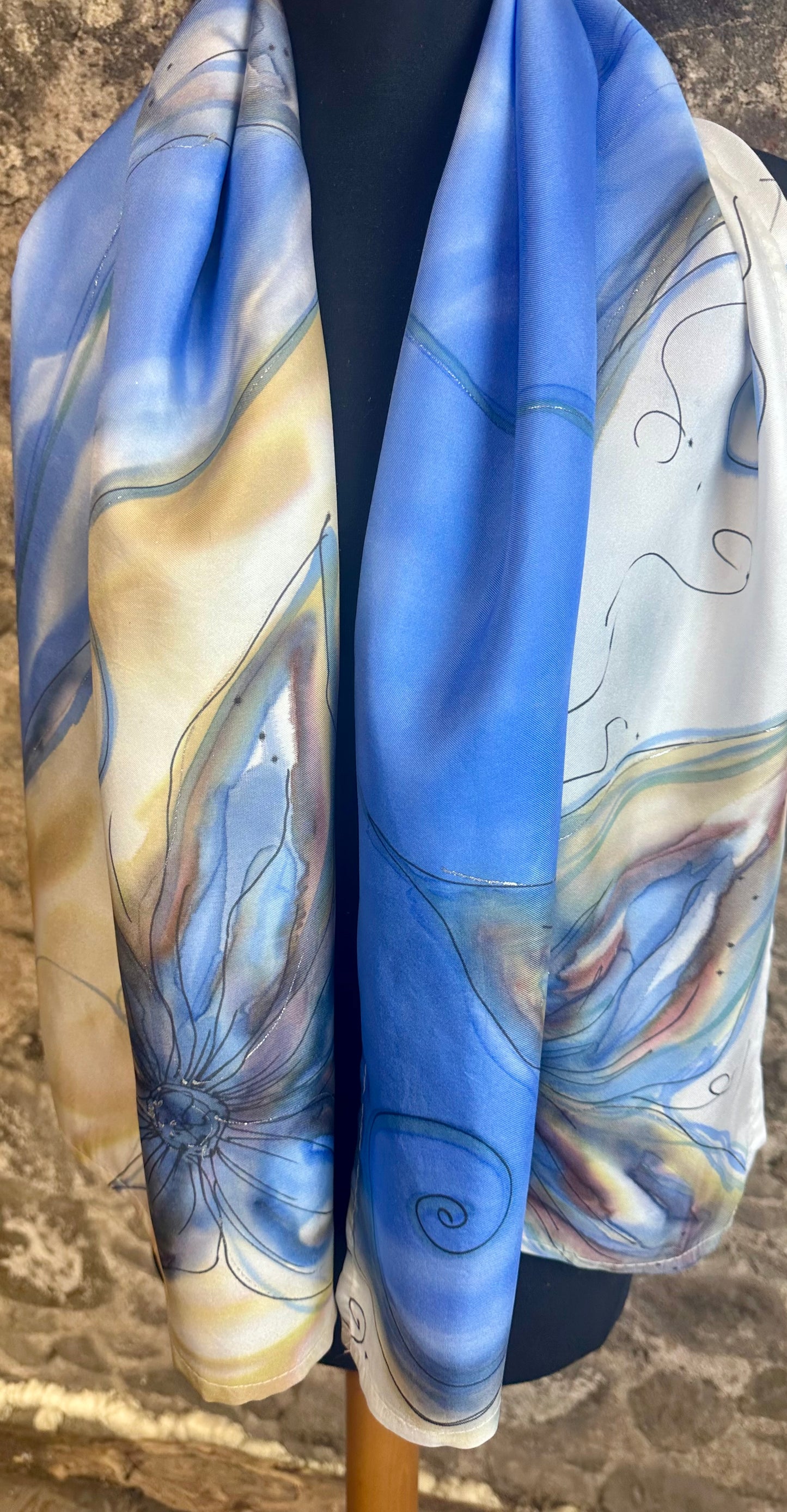 Lorshadesign Handpainted silk scarf