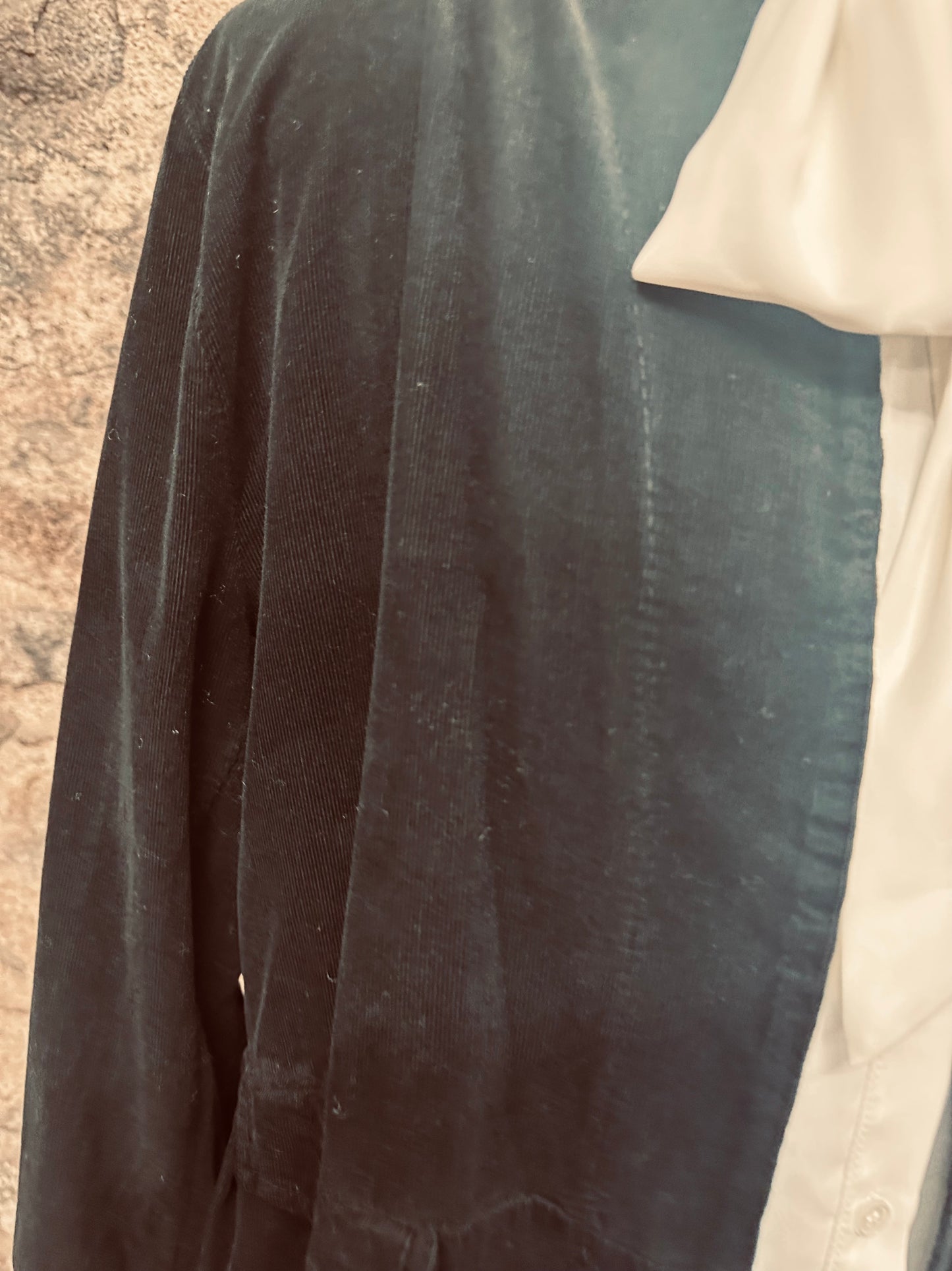 “Terri “ ebony pin corduroy Italian dress coat