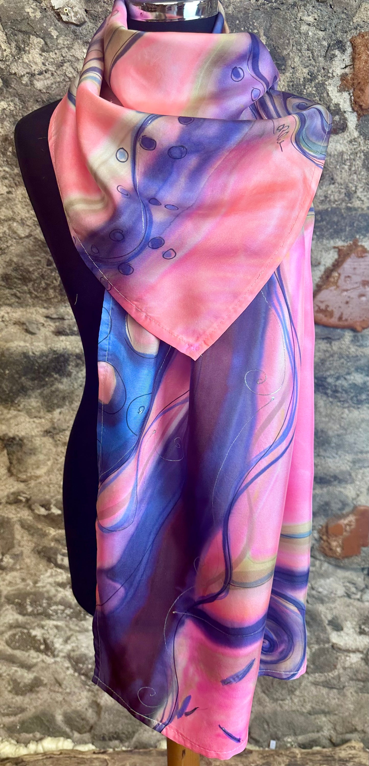 Lorshadesign Handpainted silk scarf