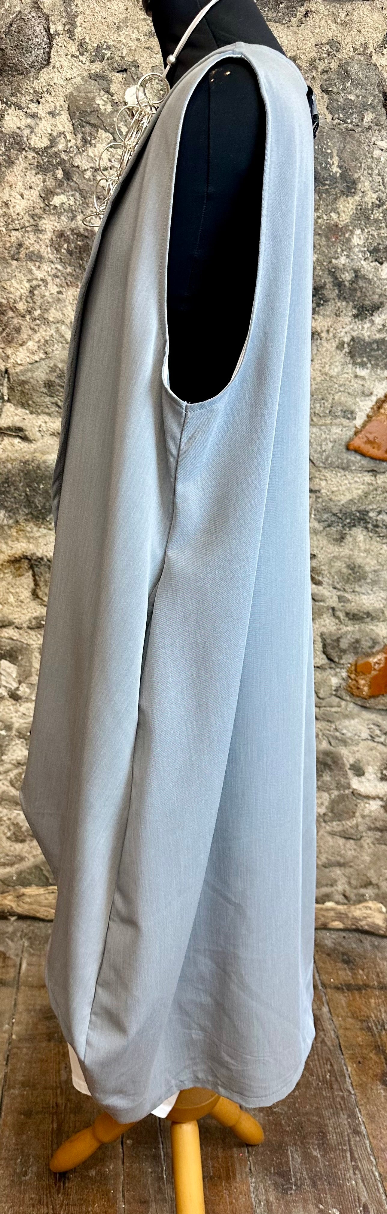 “Sunita “ dove grey wrap Italian tunic