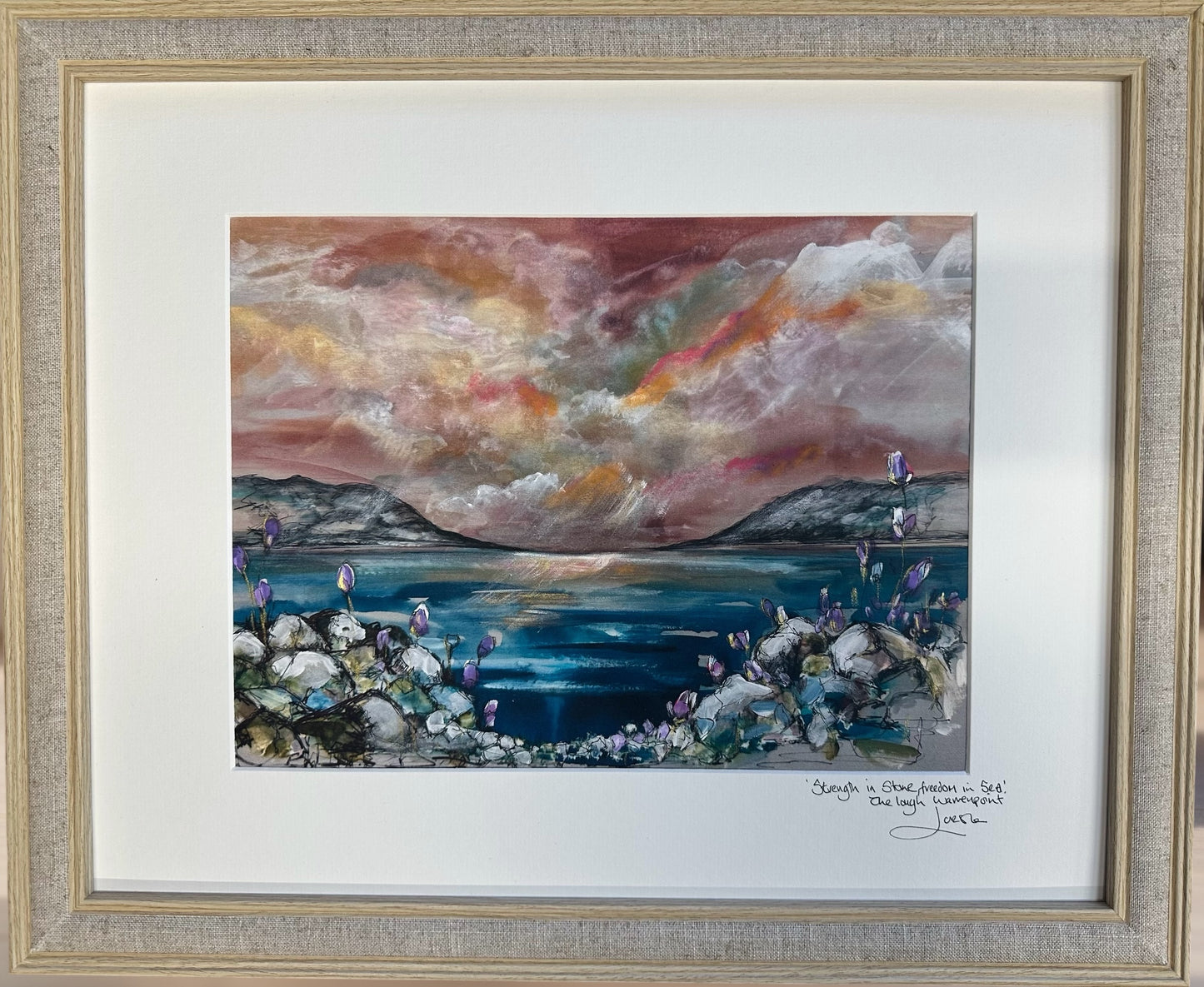 “Resilience “ Strong as the mountains free as the sea “ warrenpoint County Down Ltd edition framed print