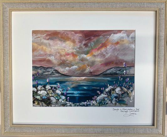 “Strong as the mountains free as the sea “ warrenpoint County Down Ltd edition framed print