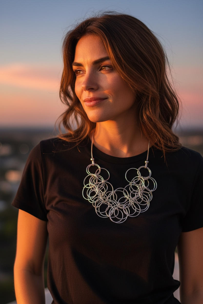 “Jean” sculptural interlinked neckpiece