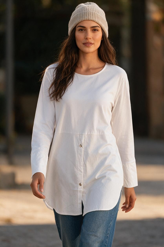 “Reeve ” white Italian layering shirt