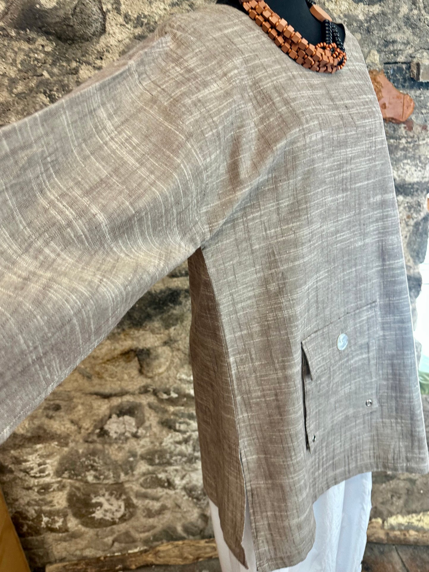 “Ava” coco Italian linen mix tunic