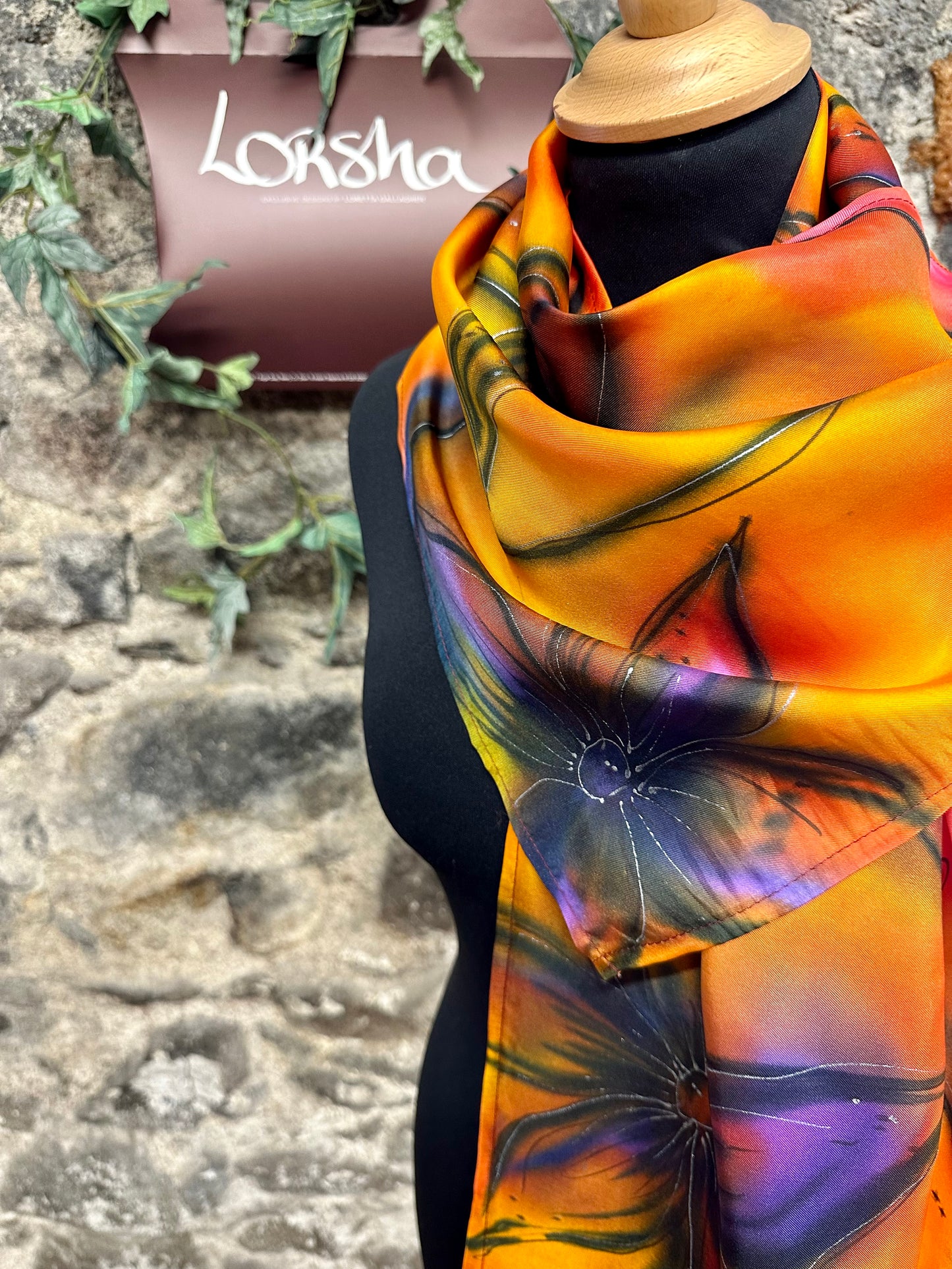 Lorshadesign Handpainted silk scarf collection