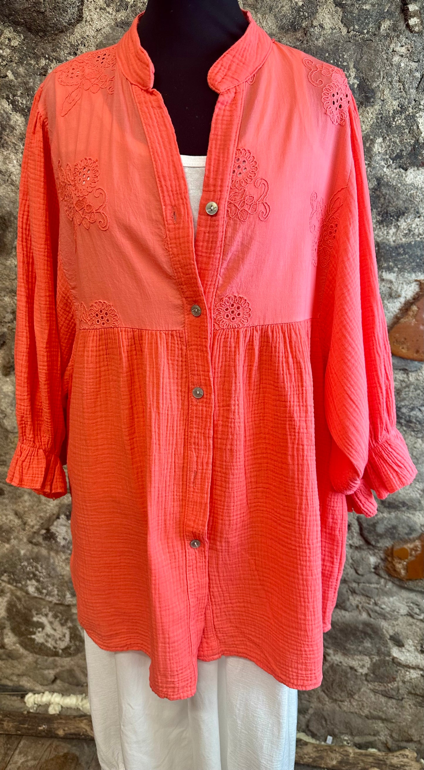 “Harriet “ coral Italian tunic
