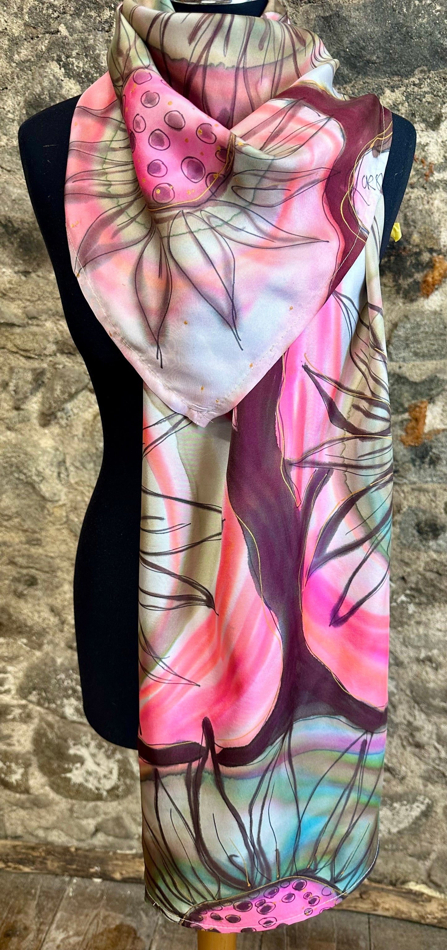 Lorshadesign Handpainted silk scarf collection