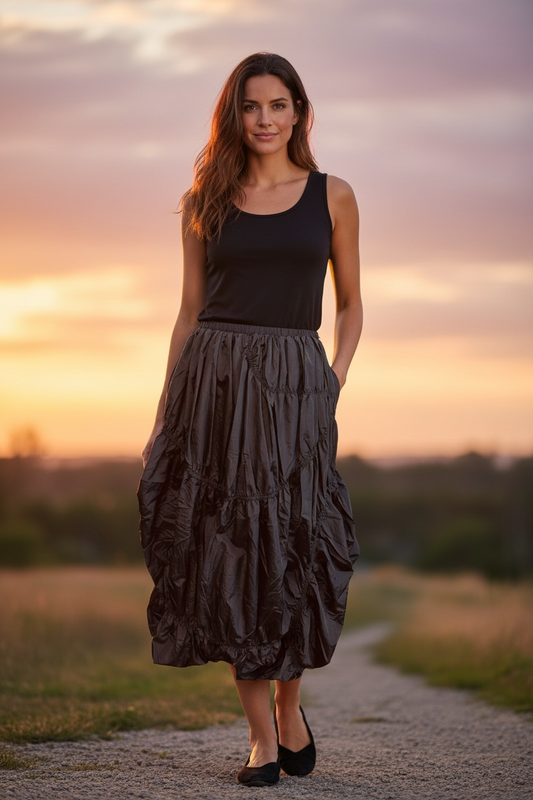 Ebony black raina Italian dress