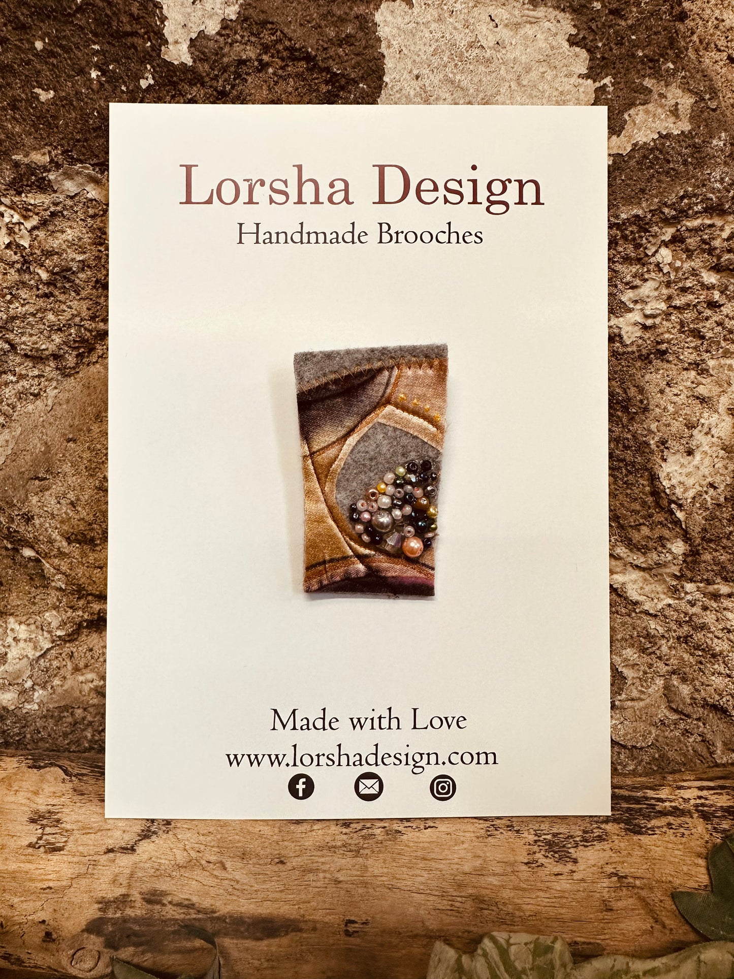 Lorshadesign hand painted silk brooch pins