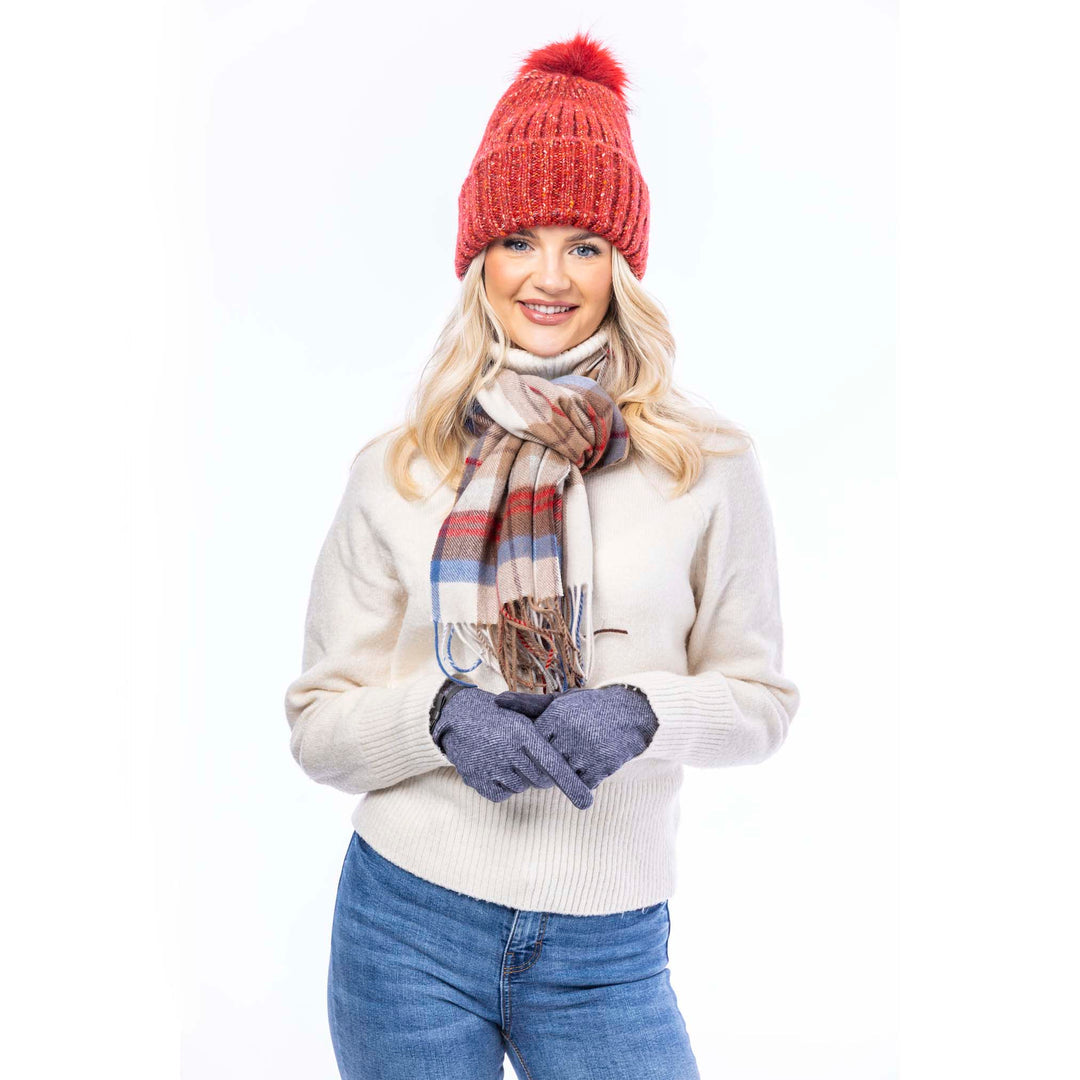 Rust Donegal cosey lined beanie