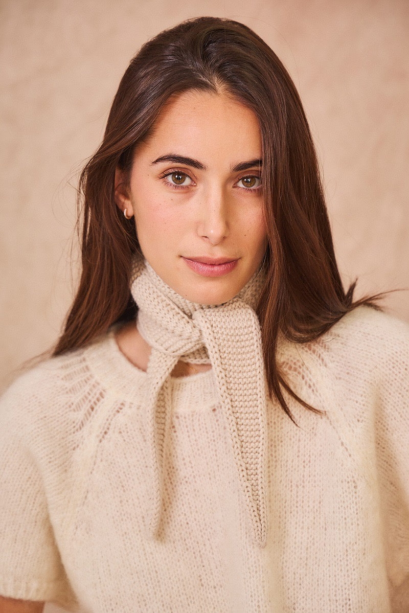 “Jen “ natural French cravat knit scarf