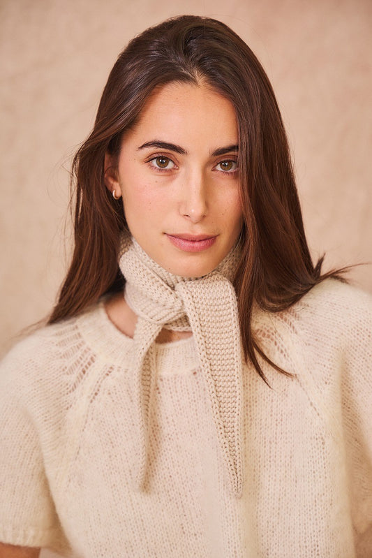 “Jen “ natural French cravat knit scarf