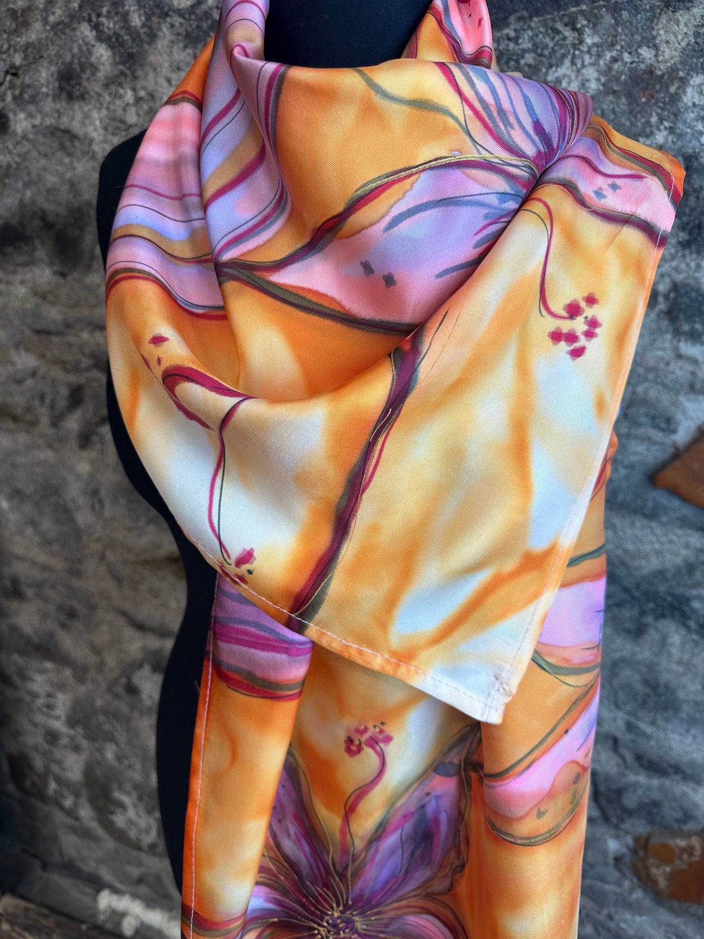Lorshadesign Handpainted silk scarf