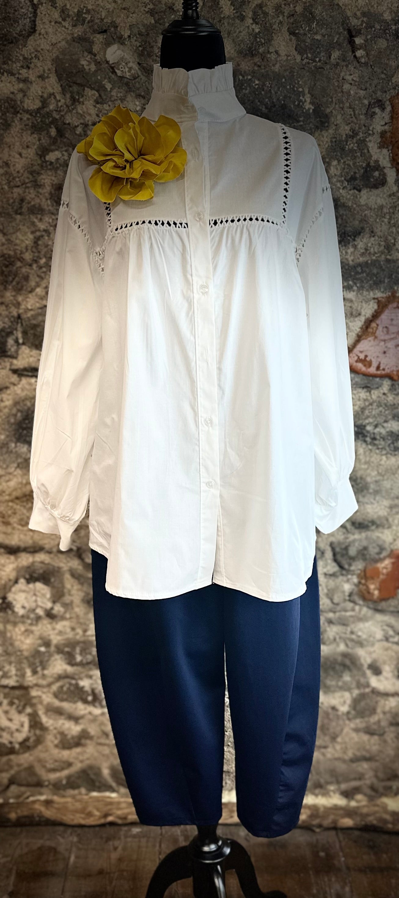 “Annabelle “ ivory pilgrim Italian shirt