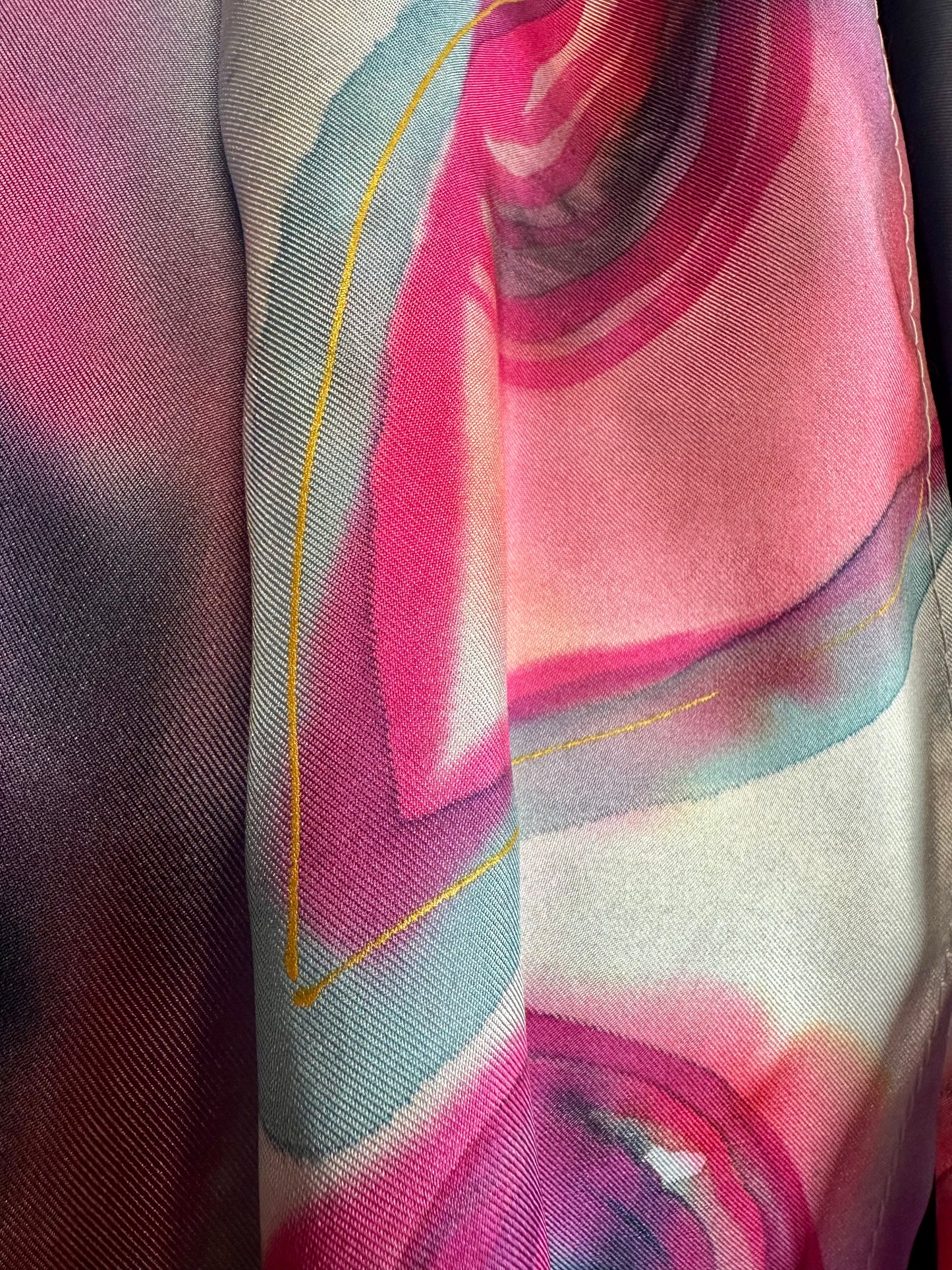 Lorsha individually Handpainted silk scarf